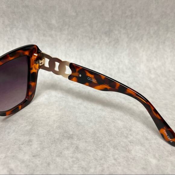 Quay Australia x Love Island Chain Reaction Cat Eye Sunglasses Tortoise Brown - Picture 11 of 11